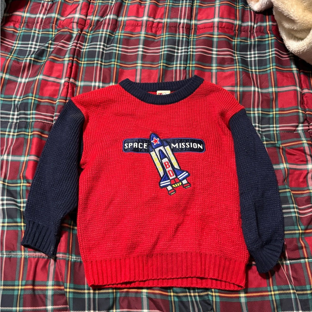 Red and Navy Space Mission Sweater